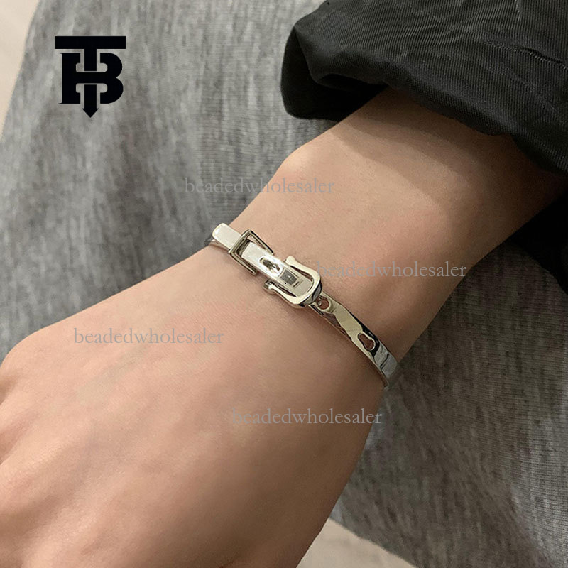 TB BHULAMTE Designer Fashion Unique Bracelet Broken Silver Double Ring Lock Personalized Necklace Luxurious And Versatile Handmade Women's Jewelr