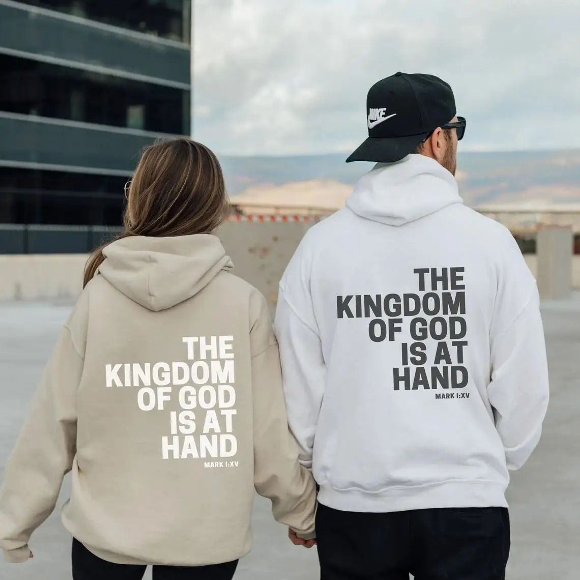 Christian hoodie front Mark Bible verses Jesus street clothing Gods Kingdom is handmade slogan printed mens and womens sportswear 250414