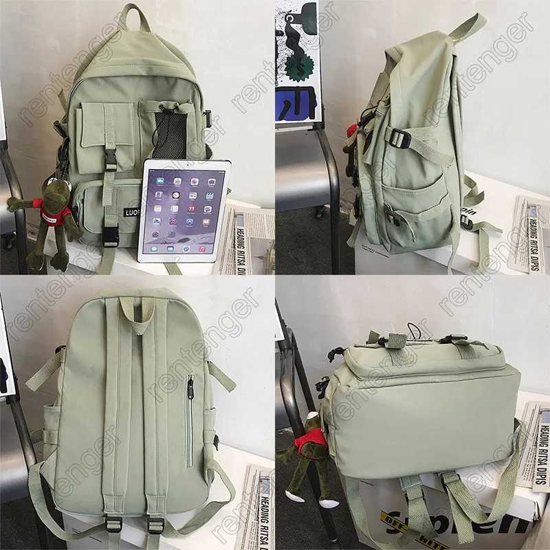 Multiple Pocket Backpack Men Canvas Insert Buckle Designer Bag Teenager Laptop Backpacks Student College School Bags For WomenW251113