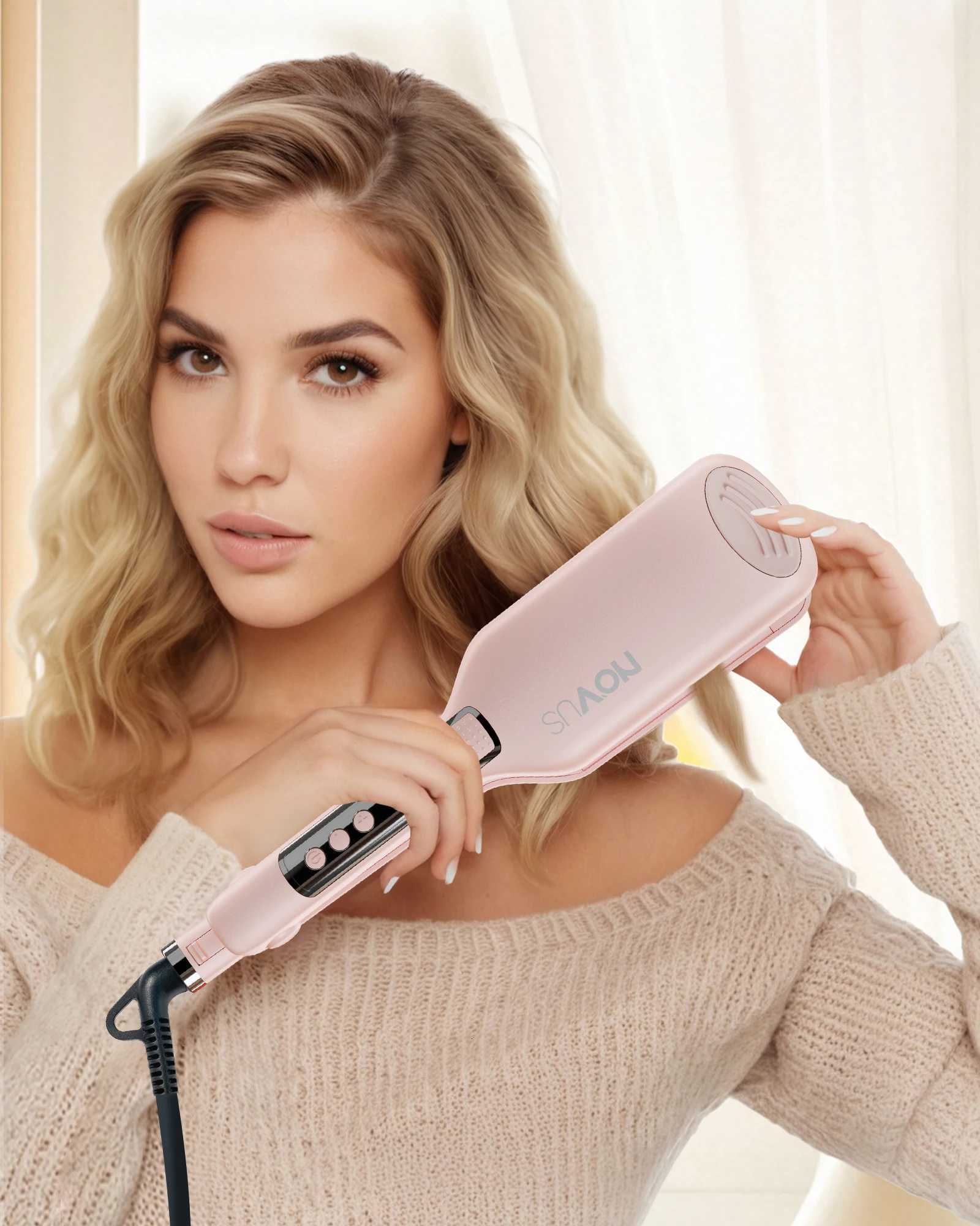 Wave Curling Iron Adjustable Temperature for Different Hair Types Creates Loose or Deep Waves Depending on Styling TechniqueT251114