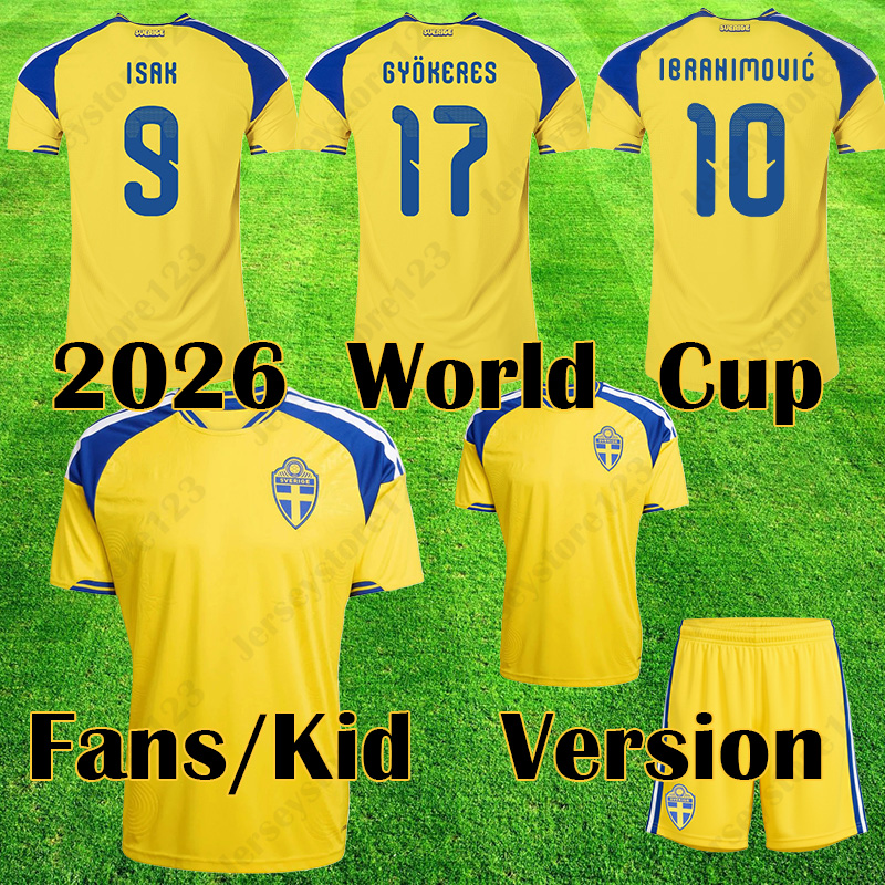 2026 2027 SWEDEN soccer Jerseys 26 27 Gyokeres ISAK Elanga Bergvall Larsson Nygren uniform Home Away kidFootball Shirt