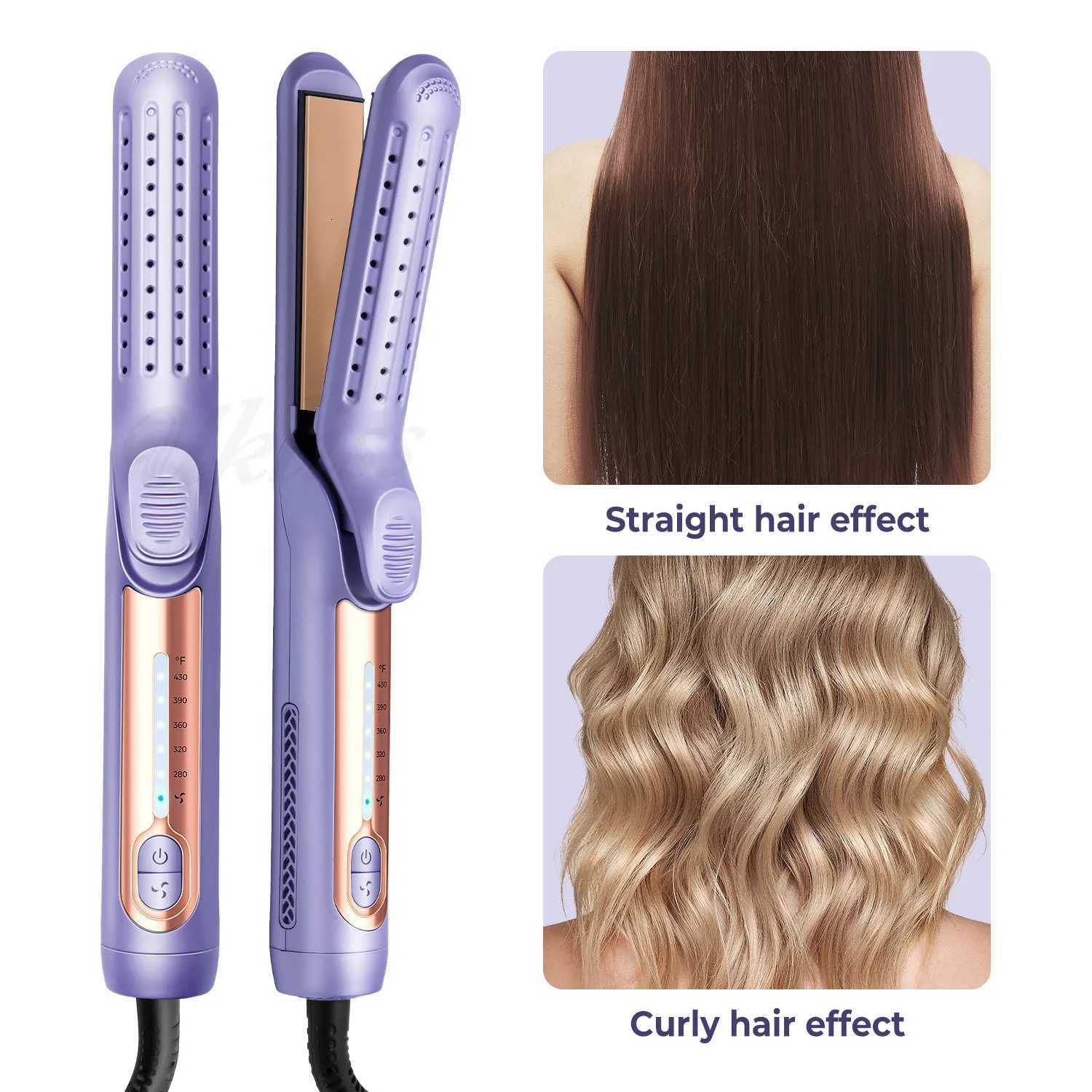 Standard 360 Airflow Styler 2 in 1 Curling Wand Titanium Flat Iron Cool Air Hair Straightener Iron Professional Hair CurlerT251114