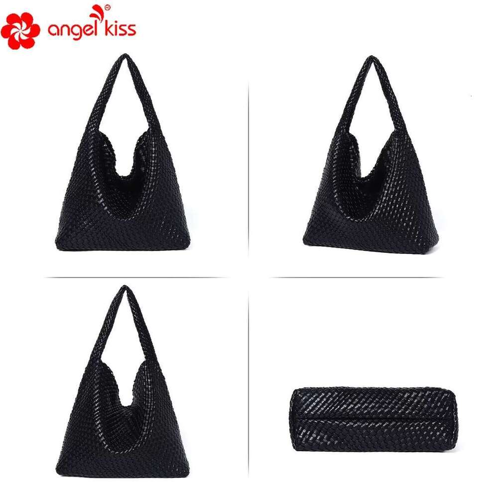 Angelkiss Women Handhag Designers Woven Vintage Fashion Shoulder Bags Female Top-Handle Tote Bag Large Purse
