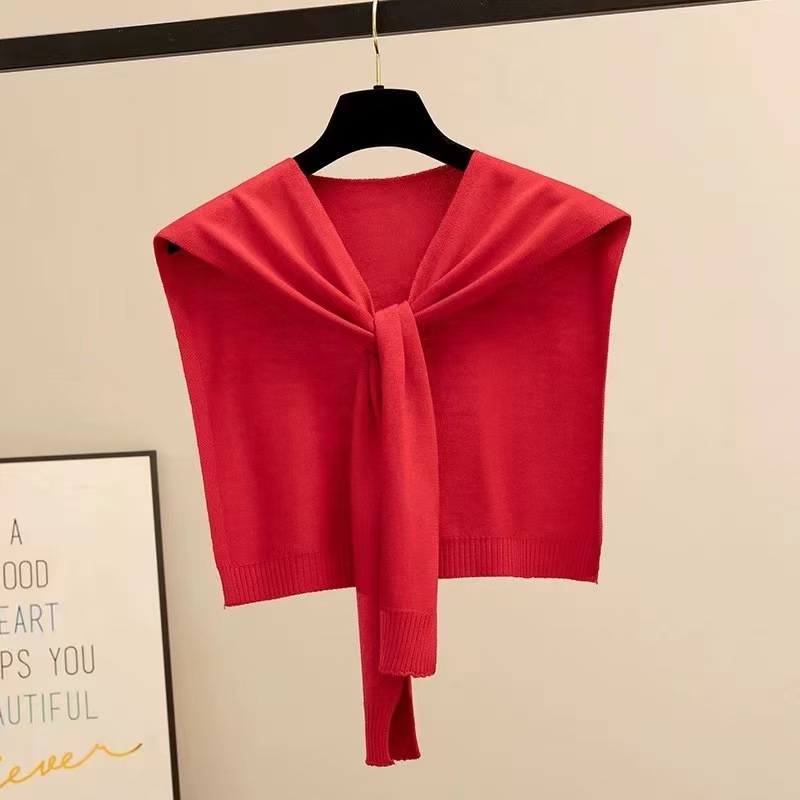 K392 2024 new knitted striped shawl outer wear high-end women's summer air-conditioned room neck waistcoat autumn and winter warm neck scarf