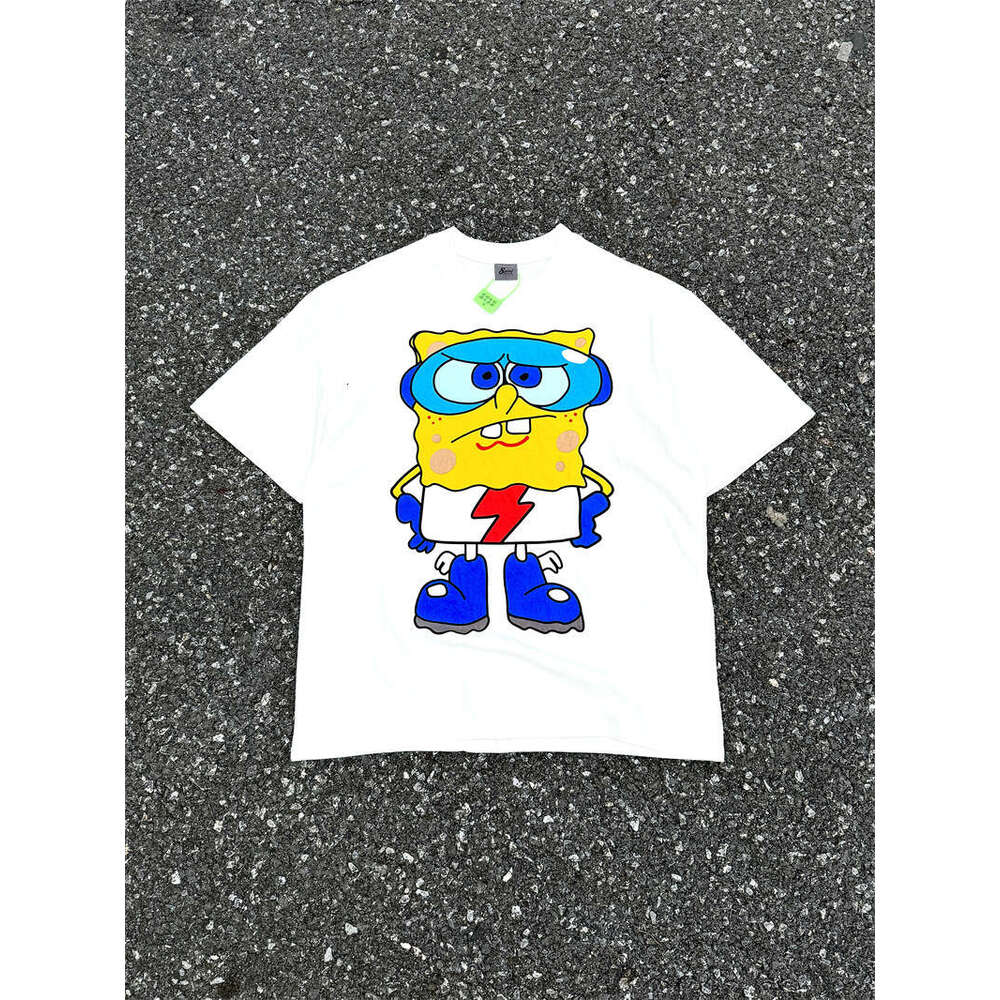 American high street washed vintage loose round neck short sleeved with letter print hip-hop T-shirt