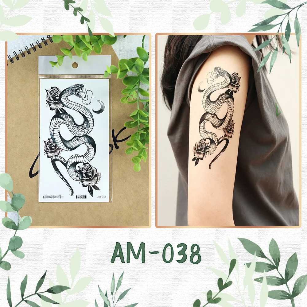 Womens snake temporary tattoo sticker waterproof Hotwife eagle toenail flower fake body art festival accessories fashionable hot girlXJ25414