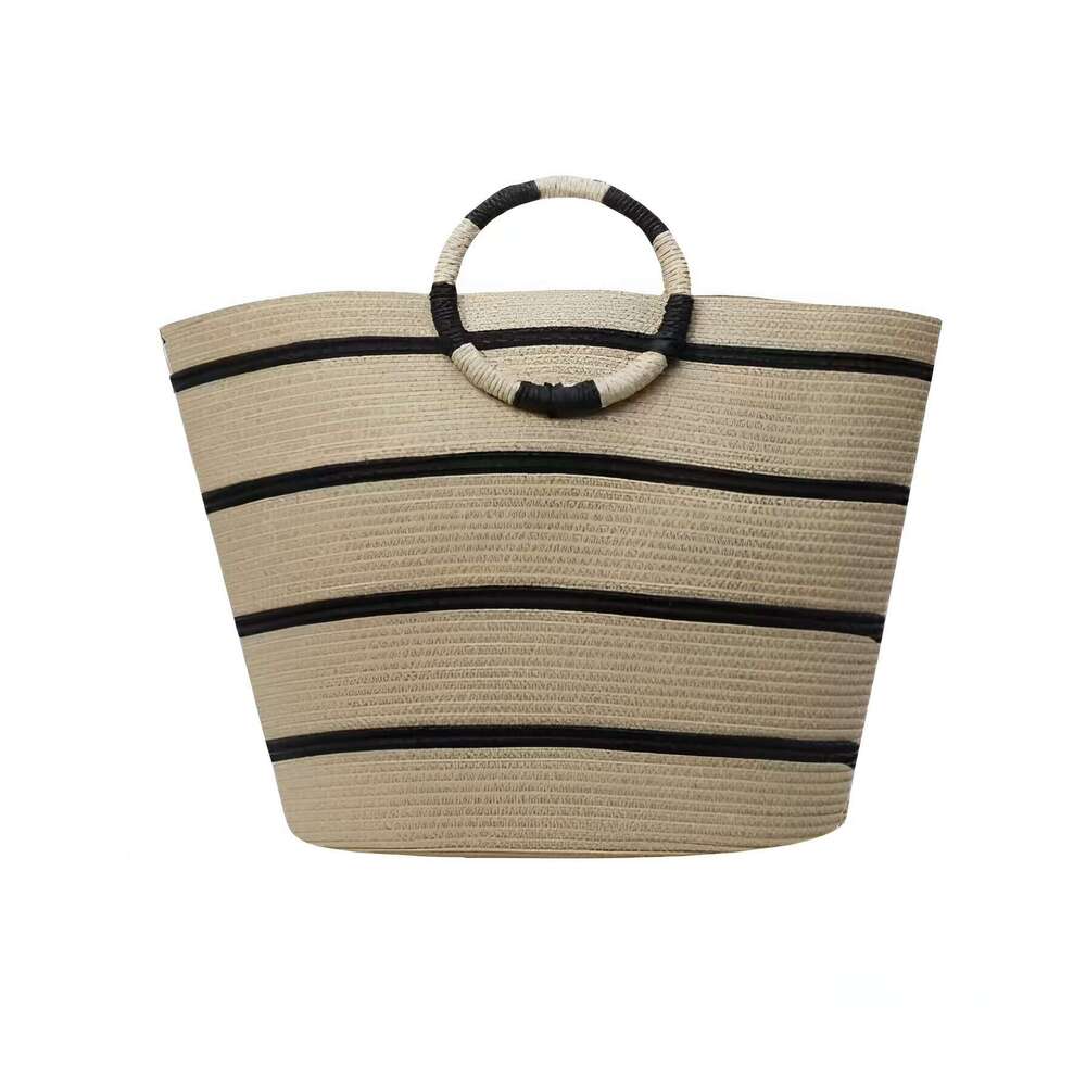 Handmade Beach Bag New Grass Beach Large Capacity Woven Casual Tote Women's Bag, Circular Handbag Kq2