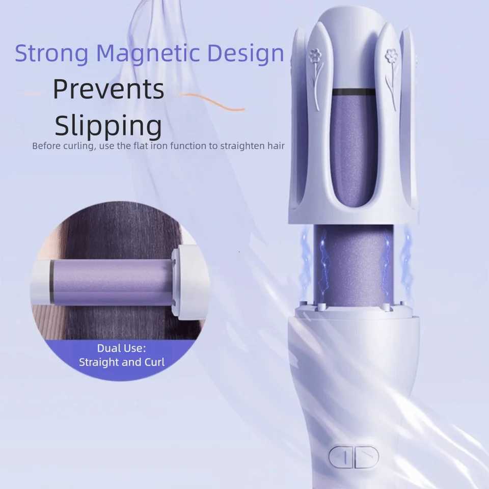 Portable Design 2-in-1 Waver Hair Curling Iron Anti-Tangle Technology Straightening And Curling Automatic Rotating Hair CurlerT251114