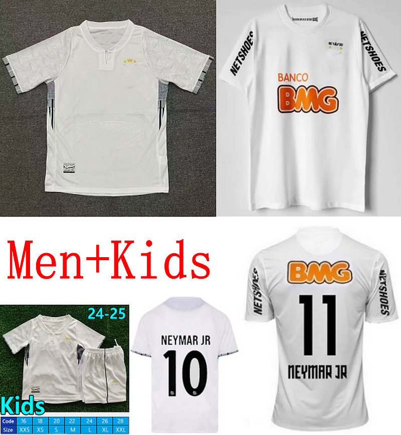 25 26 Santos soccer jerseys NEYMAR JR 2025 2026 football shirt 2012 2013 Santos retro jersey 12 13 vintage classic shirts adults kids kit uniforms