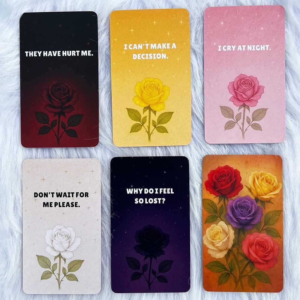 Loving You Hurts Oracle Cards 80 Cards of Love A Set of Cards in Five Colors Flower Oracle Deck Emotion Tarot Cards C251114
