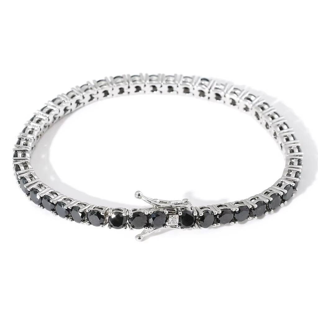 S925 Silver Black Tennis Women Bracelet VVS Iced Out Moissanite Diamond Bracelet Gold Plated 4mm Hip Hop Black Men Tennis Chain