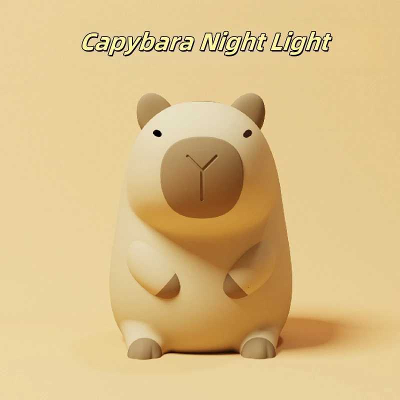 Cute Pet Capybara Night Light Cute Cartoon Silicone Bedside Sleep Night Lamp For Childrens Room Decor Birthday gift M251114