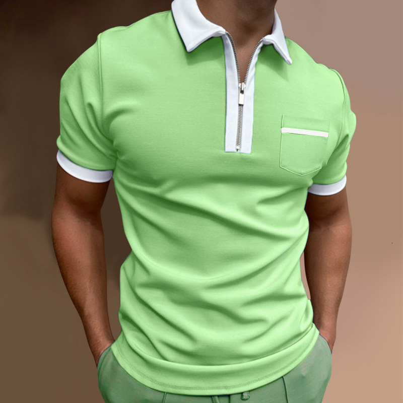 2025 Summer Mens T-shirt Mens Polo Half Zipper tshirts for mens