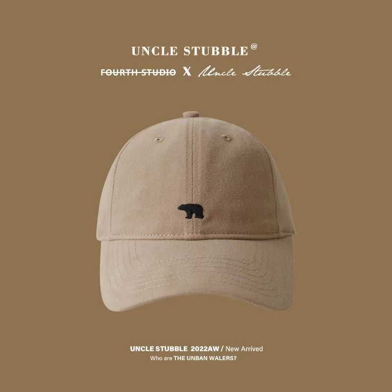 Fashionable retro polar bear embroidered baseball cap suitable for women Japanese style paradigm headband duckbill cap W250414