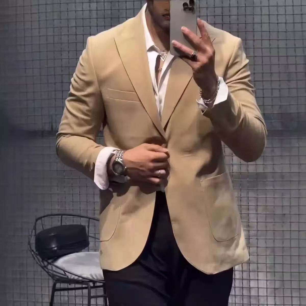 T2351 Double-breasted Men's Suit Suit, Business Casual Formal Suit, Groom's Wedding Attire, High-End Three-Piece Suit