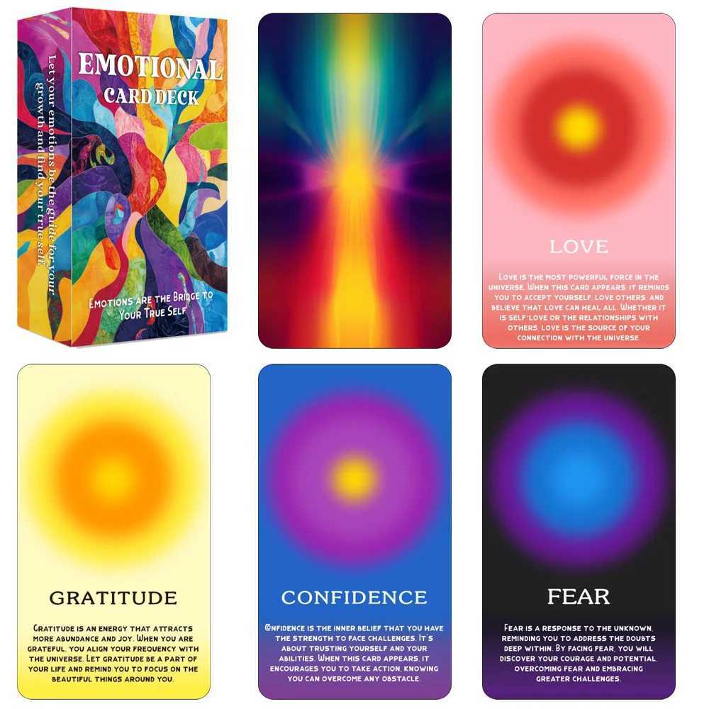 56pcs Emotional Oracle Cards Deck Self Awareness and Healing Tool for Mindfulness and Therapy Tarot Size 12x7cm C251114
