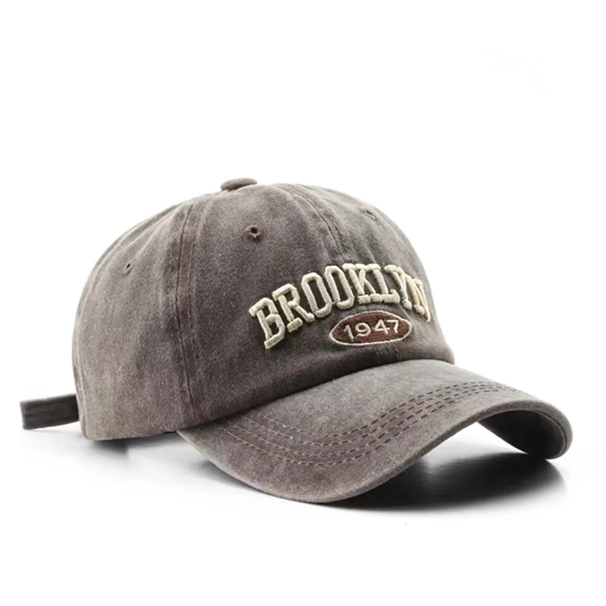 Retro Brooklyn Lettering Embroidered Baseball Cap Adjustable Cotton Unisex Hip Hop Style for Spring and Summer Streetwear 250414