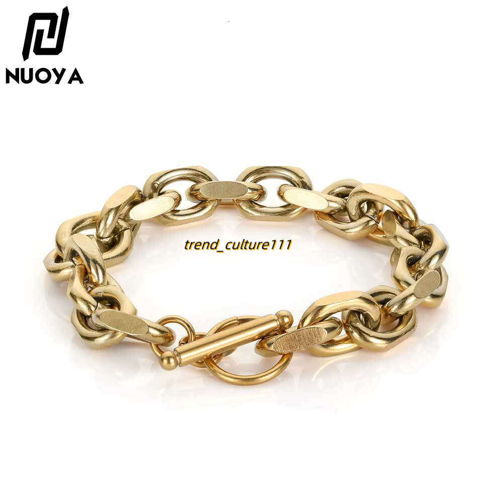 Stainless O-chain cross chain encrypted gold-plated titanium steel decoration personalized hip hop men's bracelet