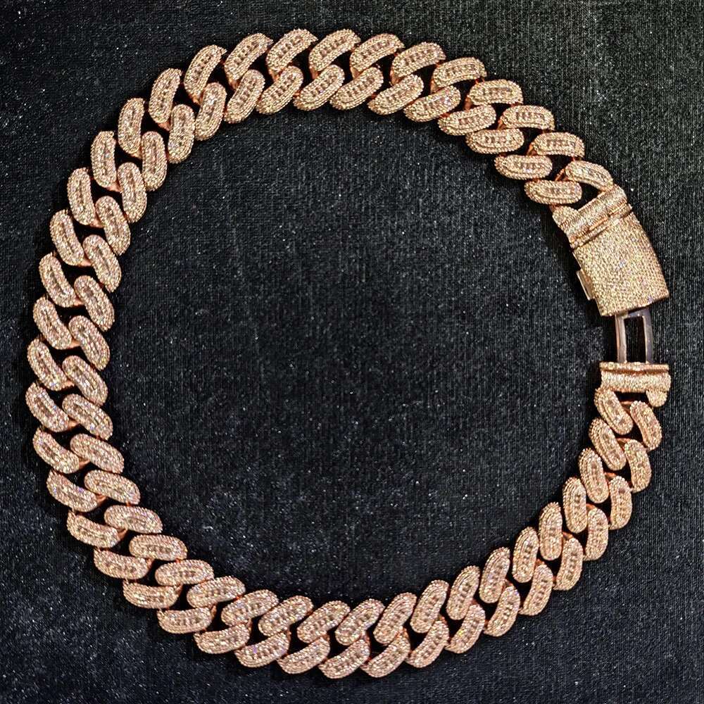 Hip Hop 29mm Iced Out Cuban Chain Fine Jewelry Rose Gold Plated Big Heavy Chain for Men Cuban Link Necklace Birthday Gift