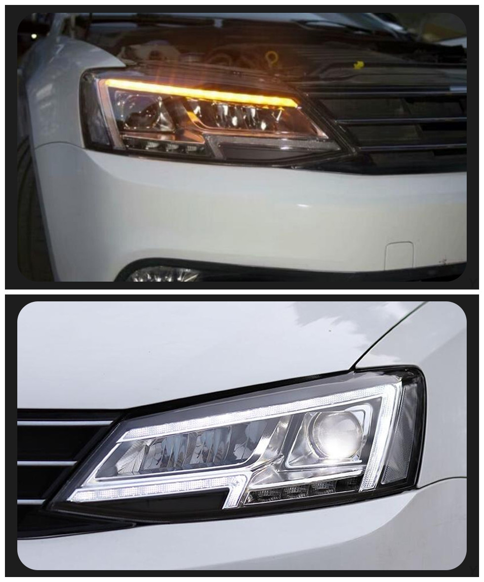 Car Lights Assembly for VW Jetta MK6 MK6 20 11-20 18 All LED Front Daytime Light Signal Headlight Accessories