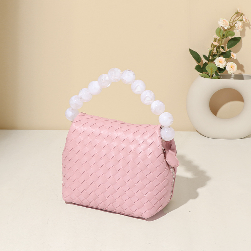 Ryuzhu Lunch Box Bag Women's Retro Fashion PU Leather Woven Bag Designer Crossbody Shoulder Handbag