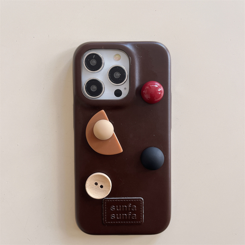 Leather Geometric Solid Color Phone Case Compatible with iPhone 17/16 Pro Simple Protective Cover iPhone 16/15