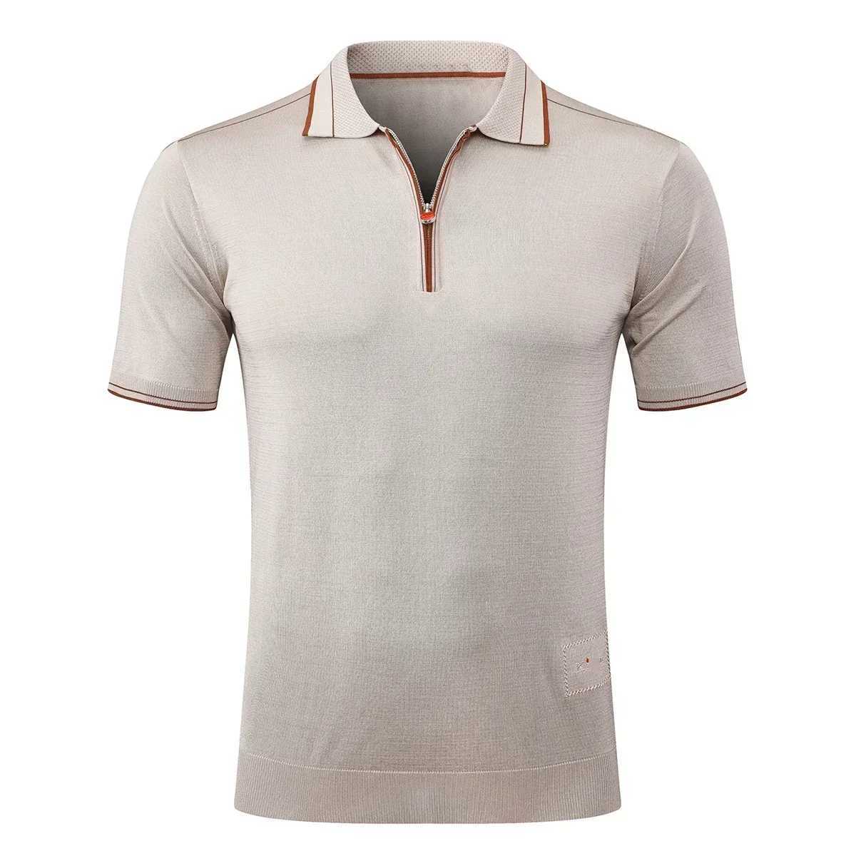 BLSK CPRT polo shirt silk mens 2025 new straight elastic short sleeved thin outdoor breathable large size M-5XL W250414