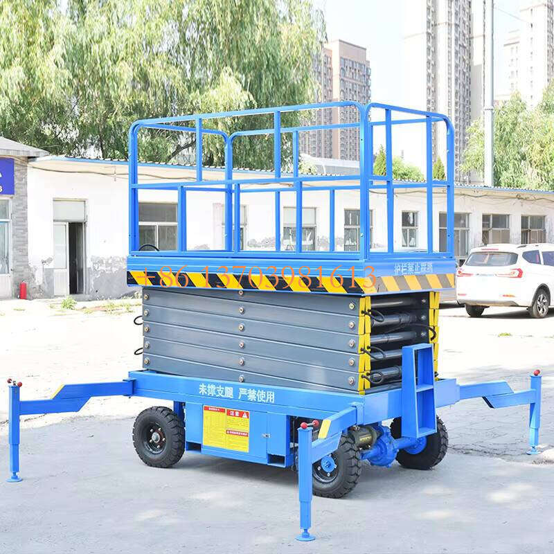 4m 400kg Hydraulic Scissor Lift with Large Platform Double Cylinders Mechanism Steel Material Engine Motor Core Components