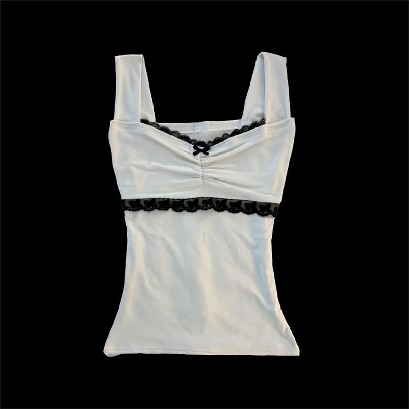 Harajuku Retro Gothic Y2K Emo Girls Camisole Top Sexy Slim Chic Fashion Aesthetic Womens Crop Tops Punk Hip Hop Rock Streetwear 250411