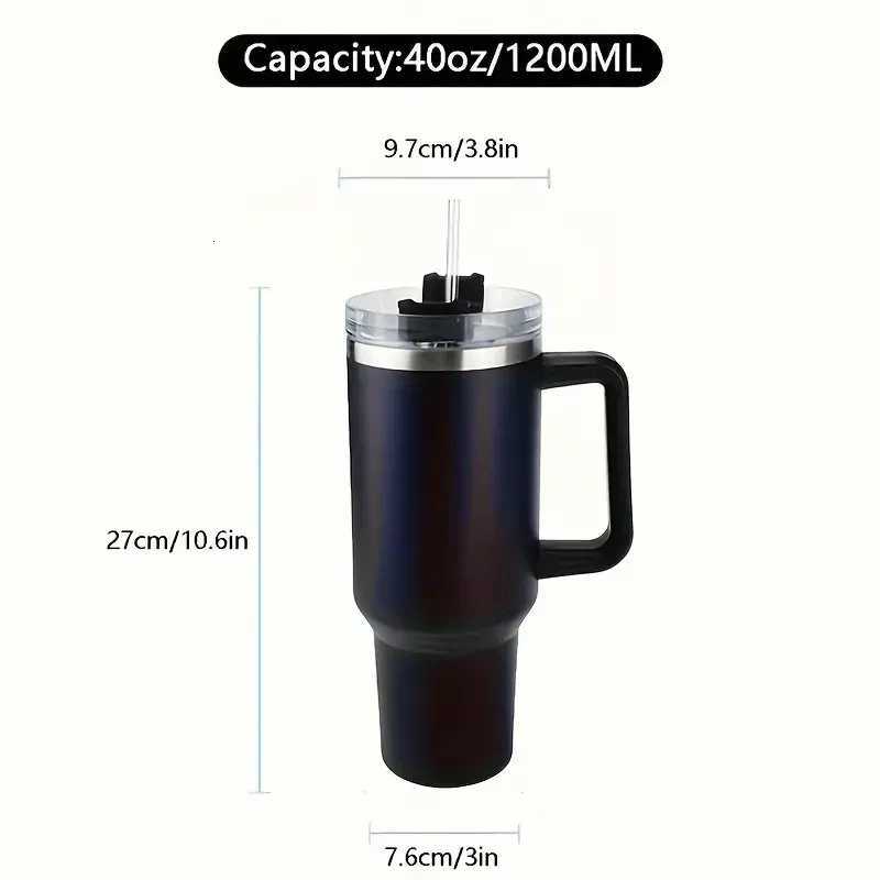 1PC Bingba Cup Car Large Capacity Portable Handle Cup Stainless Steel Insulation Cup Coffee Insulation Cup 40oz C2511145