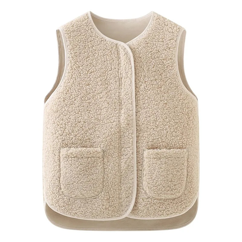 Womens Fleece Vest Fluffy Sleeveless ZipUp Patched Pocket Teddy Sherpa Jacket Winter Bodywarmer Ladies Casual Outfit 251113