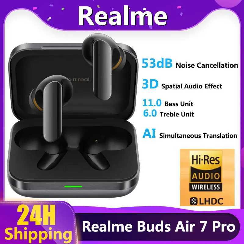 2025 official RealMe Buds Air 7 Pro TWS Earphone 53dB Active Noise Cancelling LHDC 50 48H Battery life AI Translation H251114