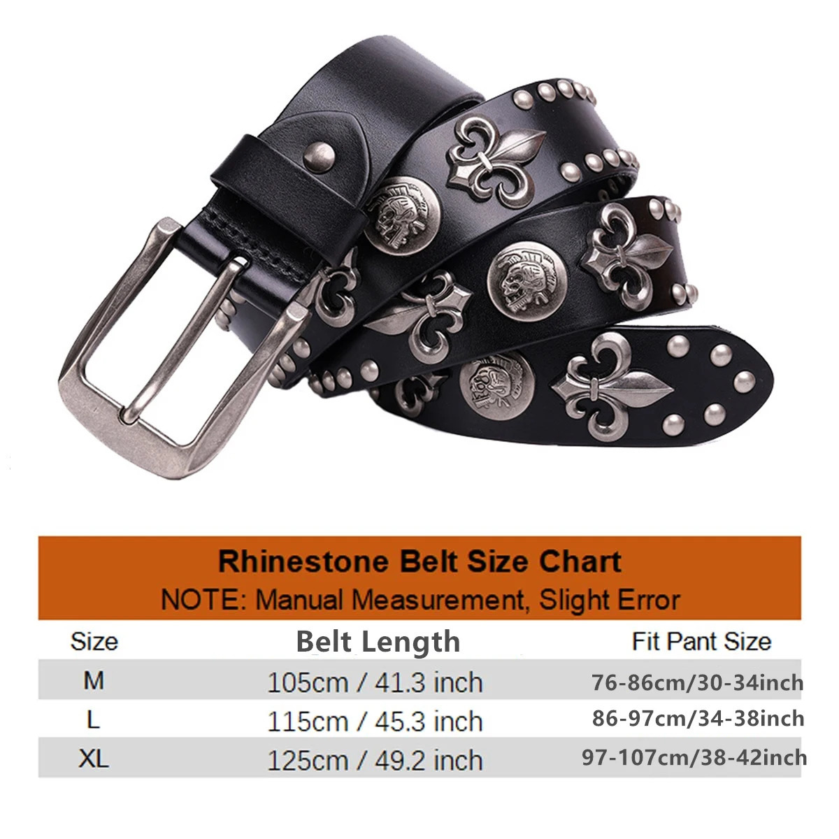 Genuine Leather Heavy Metal Rivet Punk Belts For Men Rock Stud Cowboy Belt Men Ceinture Homme Waist Belt Cinturon Mujer 250403