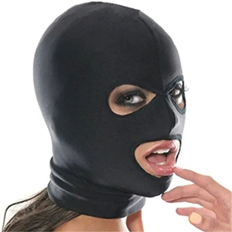Mask Hood Sexy Toys Open Mouth Eye Bondage Party Mask Cosplay Slave Punish Headgear Adult Game BDSM Bondage Set 250410