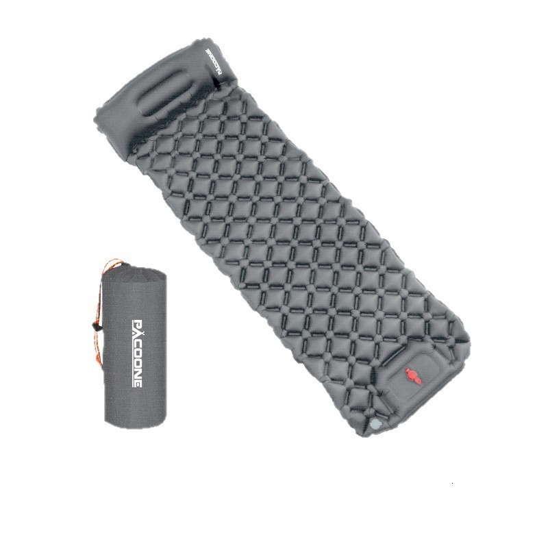 Outdoor Inflatable Mat Camping Foot-Pedal Automatic Inflatable Mattress Press Diamond TPU with Pillow Camping Sleeping Pad 240306