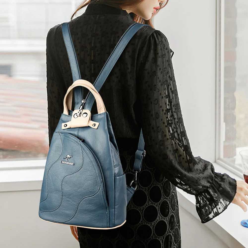 High Quality Leather Women Backpack Large Capacity School Bags For Teenage Girls Anti-theft Travel Backpack Shoulder Bag MochilaW251113