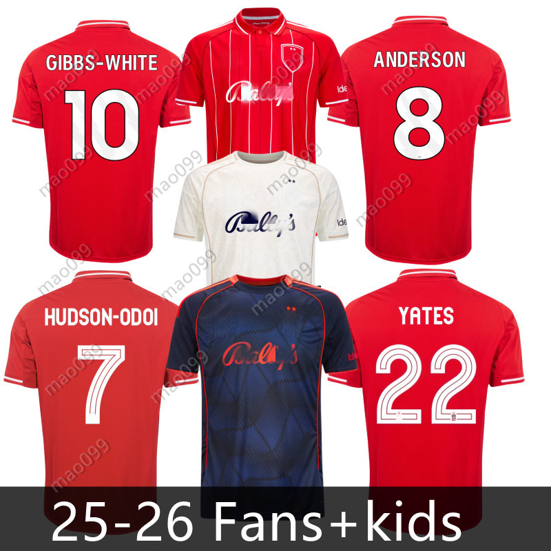 25 26 LINGARD NoTTInGhamS Forests Soccer Jerseys GRABBAN Johnson Surridge 2025 2026 Men kids Forest Awoniyi AMEOBI KROVINOVIC ELANGA Football Shirts Men Kids Kit
