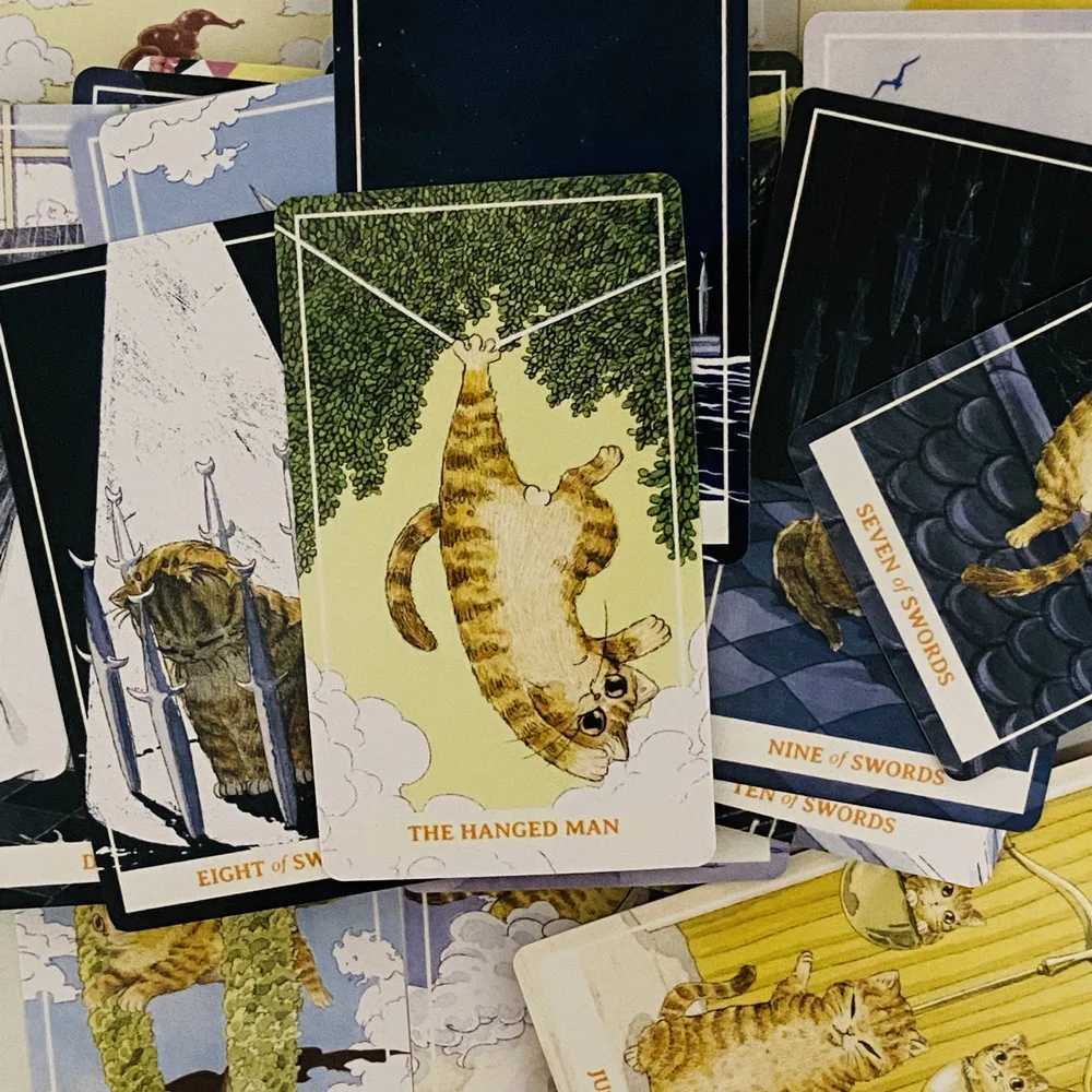Sunny Orange Cat Tarot Deck 78PCS English Cute Kitten Tarot cards Divination Edition Deck Borad for Cat Lovers C251114