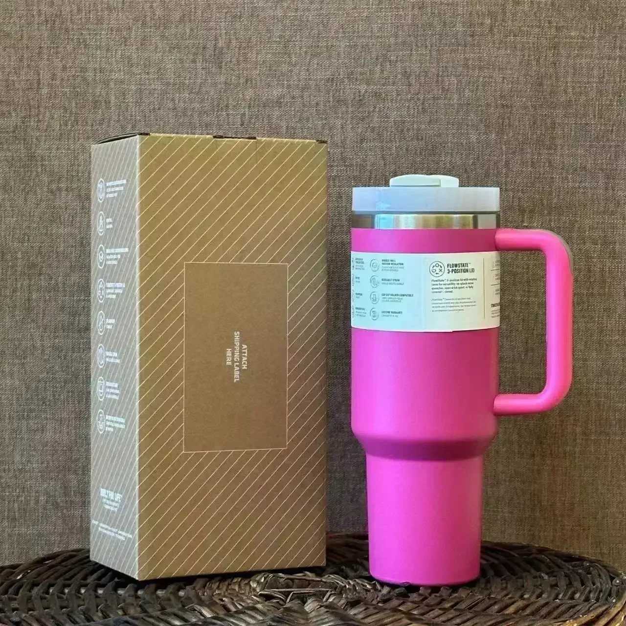 New Stainless Steel Vacuum Insulated Travel Mug 40ozLeak-Proof Tumbler with Straw for CarIced Coffee Cup for CampingPicnic C251114