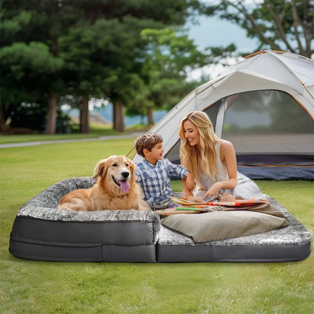 Foldable adult dog bed 2-in-1 quiet large dog bed washable waterproof dog bed sofa bed plush cover large lounge X250412