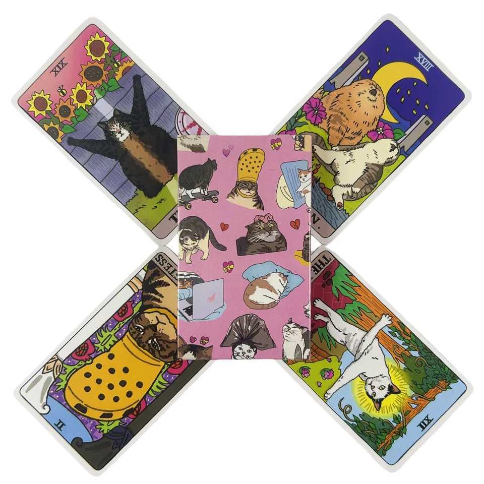 1pc Cat Tarot Cards Fate Divination 22pcs Oracle Cards ParTY Entertainment Board Game Cards C251114