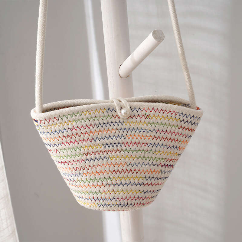 Handmade Beach Bag 2024 New Summer Grass Handmade Woven Women's Water Bucket Beach Mobile Change One Shoulder Crossbody Bag Kq2