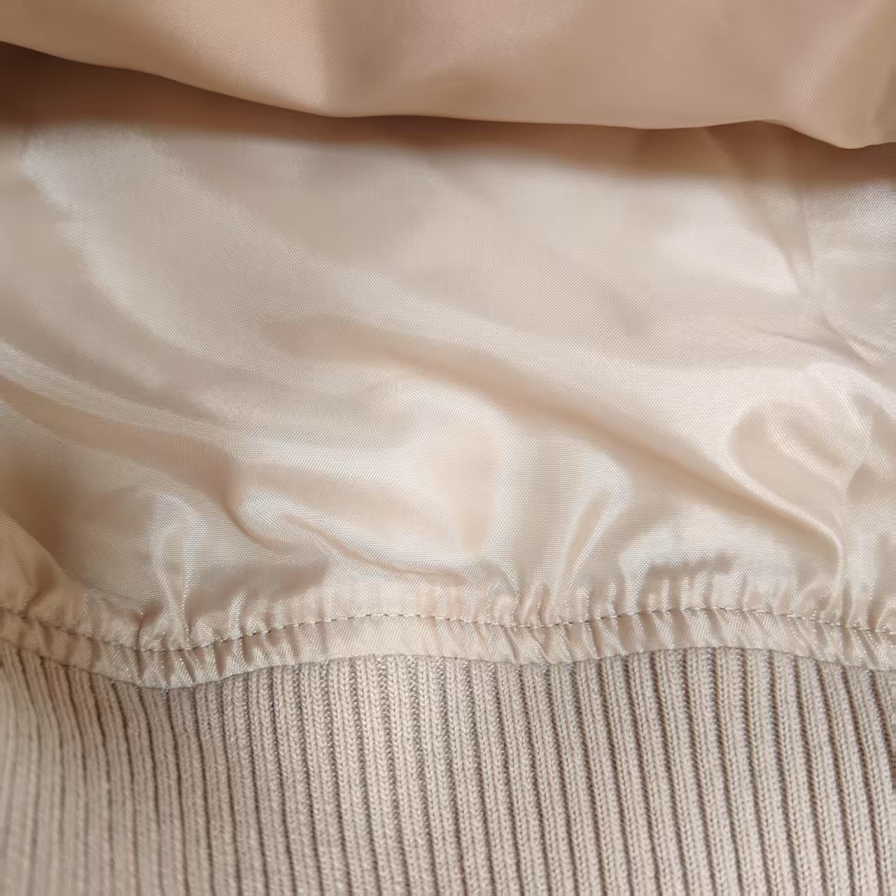 Men's Beige Velvet Baseball Jersey Zipper Jacket Loose Fit with Ribbed collar cuffs and hem for Casual Street Skate Style