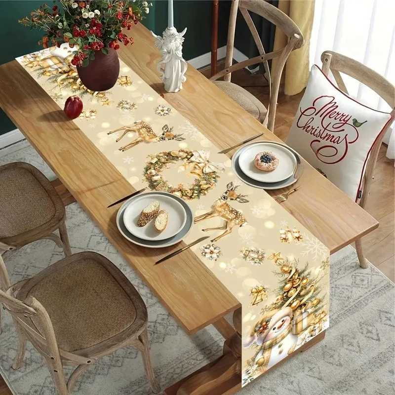 Christmas Christmas Theme Christmas Decoration Home Dining Table Decoration Christmas Party Decoration Dining Table Decoration Table Flag Y251113