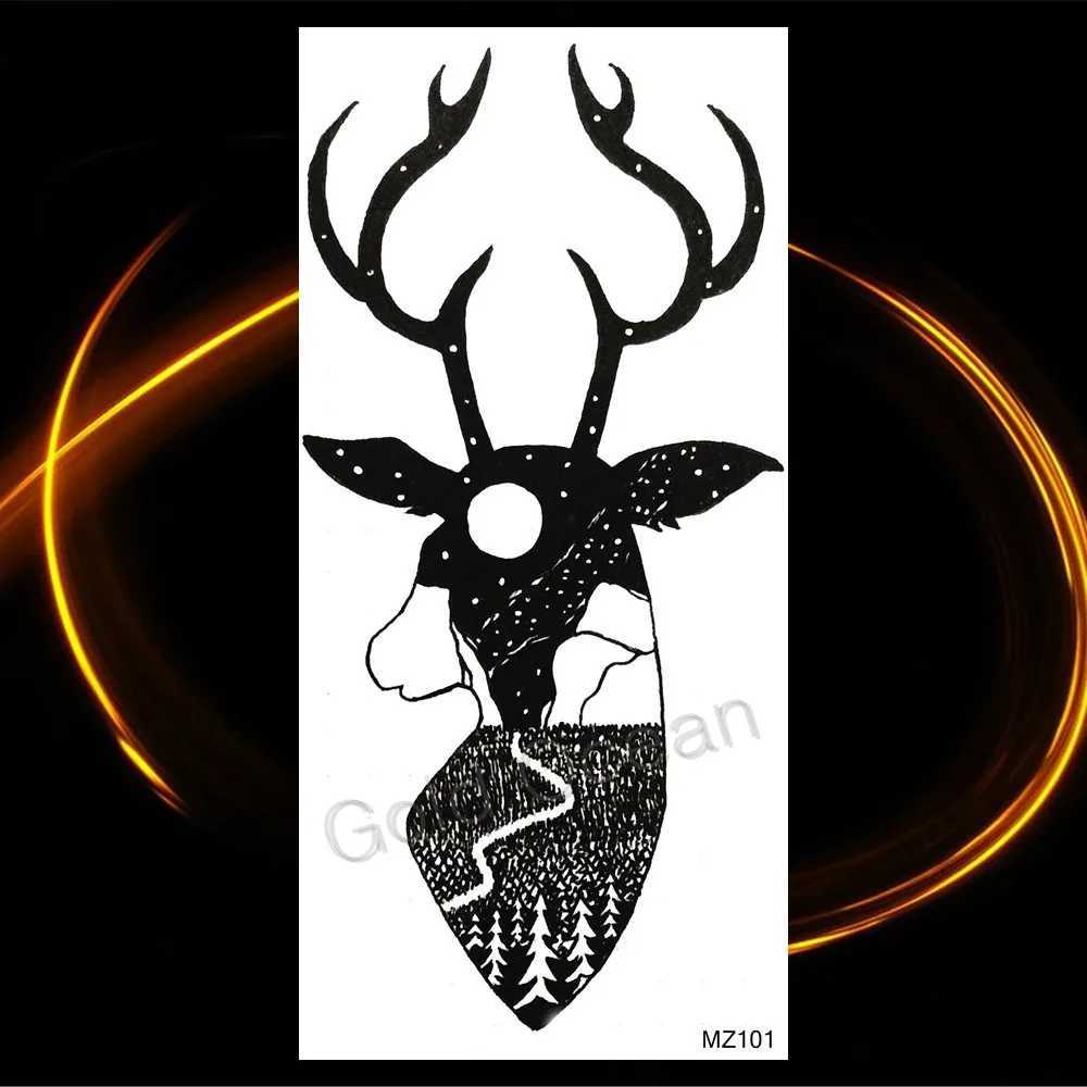 Ferocious Wolf Mens Temporary Tattoo Real Coyote Geometric Tattoo Mountain Dreamcatcher Forest Fake Tattoo WaterproofXJ25414