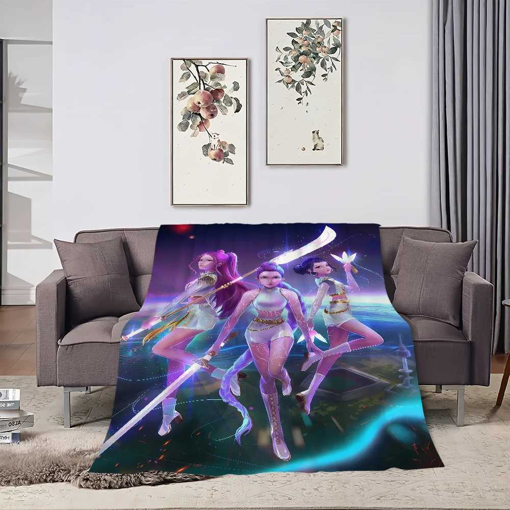 Blanket KPop warm soft Demon plush blanket for sofa living room office bedroom travel Hunters gift Flannel Z251111