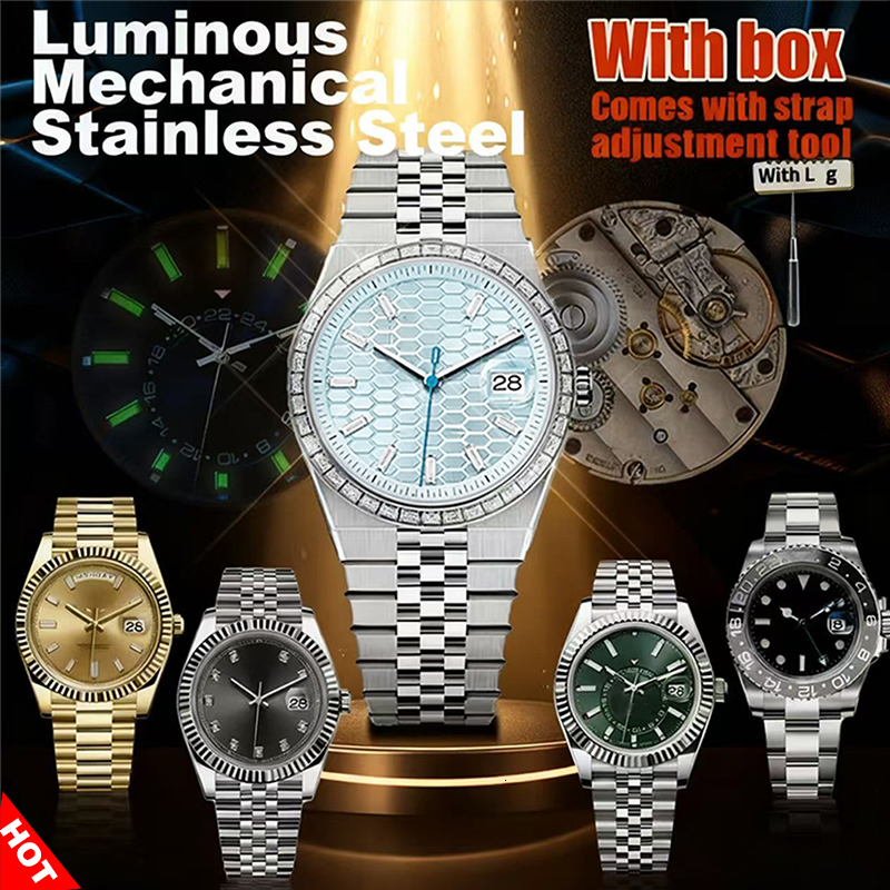 Men women Watches Designer mens watch Luxury Automatic Watch 904L Stainless Luminous Waterproof Mechanical Movement 41mm Moissanite advanced classic watches