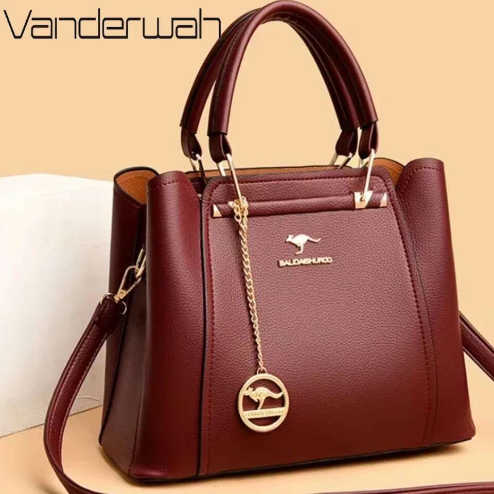 3 Layers Large Capacity Tote Soft Leather Handbags Women Designer Solid Color Crossbody Bag Hand Bags 2025
