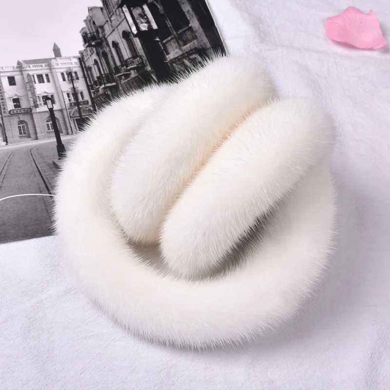 Besfilin Foldable Genuine Real Mink Fur Ear Muffs Cozy Ear Covers for Men And Women Unisex Keep Warm Spring Autumn Winter L251125