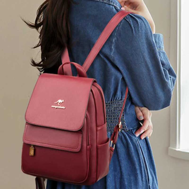 High Quality Leather Backpack Womens Large Capacity Travel Backpack Fashion School Bags Mochila Shoulder Bag For Women 2024 NewW251113